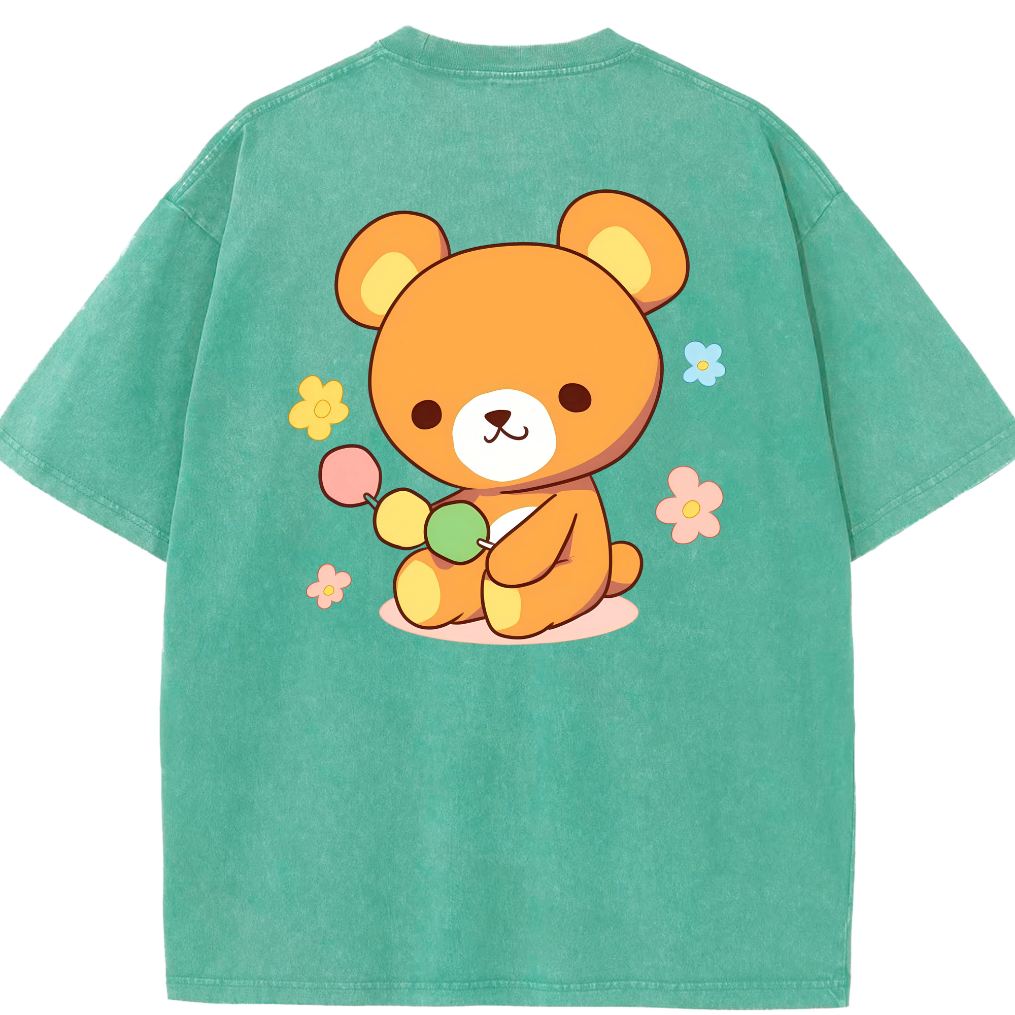 （画像用） リラックマ リラックマ キイロイトリ Rilakkuma Korilakkuma Kiiroitori 綿100% ヴィンテージ風 半袖Tシャツ（背面プリント）